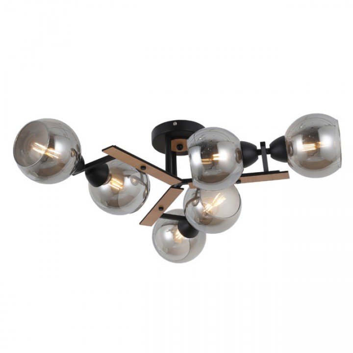 люстра потолочная ESCADA Barclay 6х60Вт Е27 черный