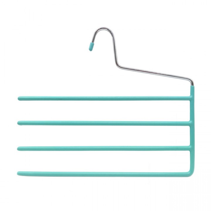 вешалка TODELIA 4 уровня 37х29см для брюк металл с покрытием ПВХ мятный
