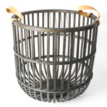 корзина для хранения TODELIA Mystra 400х400х400мм бамбук черная