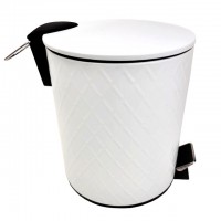 контейнер для мусора TODELIA 4,6л круглый с педалью нерж.сталь белый