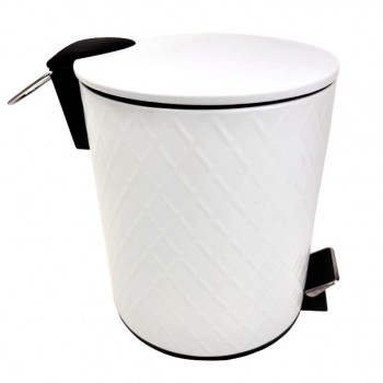 контейнер для мусора TODELIA 4,6л круглый с педалью нерж.сталь белый