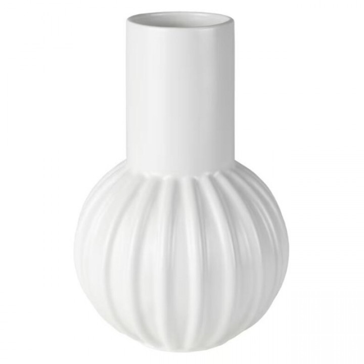 ваза TODELIA Гармоника 27см керамика белая