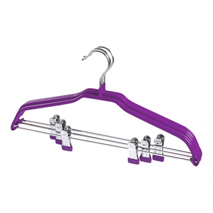 вешалка TODELIA 40см для легкой одежды и юбок металл с покрытием ПВХ с зажимами