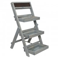 подставка для цветов Лестница 3 яруса 25х38х50см дерево серый