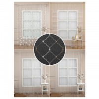 штора тюлевая на шт.ленте AMORE MIO сетка с вышивкой 300х270см в ассортименте, арт.13353