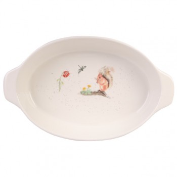 форма для запекания TODELIA Лесная сказка 32,6х20х6,4см овальная фарфор