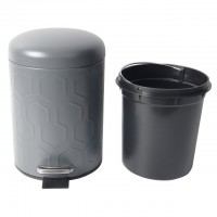 контейнер для мусора TODELIA 5л круглый с педалью пластик серый