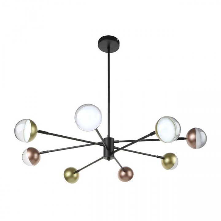 люстра потолочная ESCADA Diverse 8хLED 90Вт 3000/6000К черный медь золото