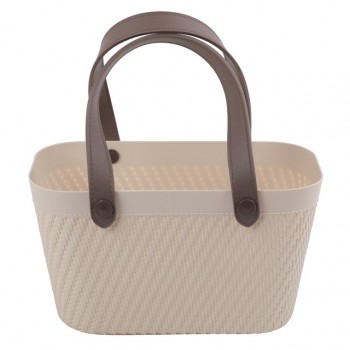 корзина-сумка TODELIA 40х19х25см 14,5л пластик, ТПР-резина бежевая