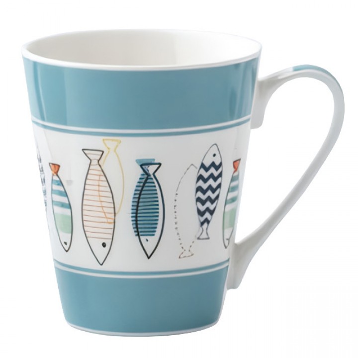 кружка TODELIA Рыбы вертикальные 300мл костяной фарфор