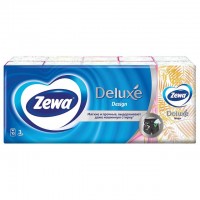 платки носовые ZEWA Deluxe Design 3-слойные 10шт 10уп.
