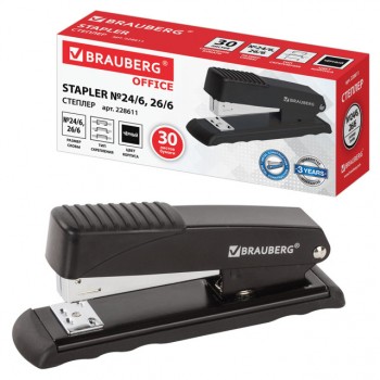 степлер BRAUBERG Office N24/6, 26/6 до 30л