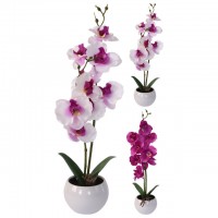растение искусственное в горшке Орхидея 39см в асс-те
