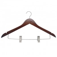 вешалка TODELIA 45см для верхней одежды,жакетов,юбок дерево с зажимами цвет темный орех