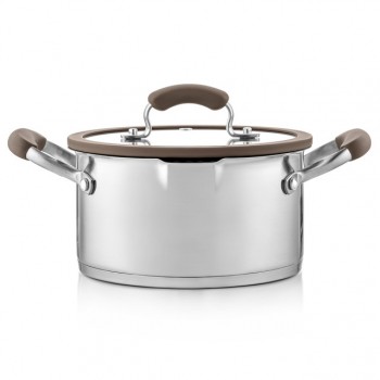 кастрюля ESPRADO Sense 2,5л 18см нерж.сталь стеклянная крышка индукция