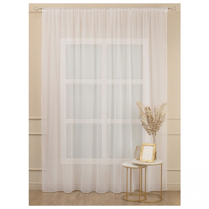 штора тюлевая на шт.ленте AMORE MIO жаккард фентези 300х280см шампань, арт.96351