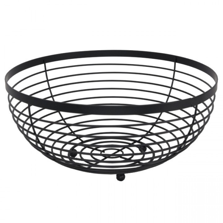 фруктовница TODELIA Black 30х30х14,5см круглая нерж.сталь