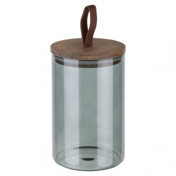 банка для продуктов LEONORD Albero Di Marmo 1л круглая стекло, дерево