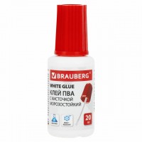 клей ПВА BRAUBERG 20гр с кисточкой
