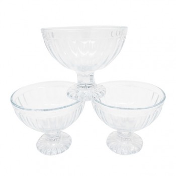 набор креманок KOOPMAN 3шт 10х8см стекло прозрачный