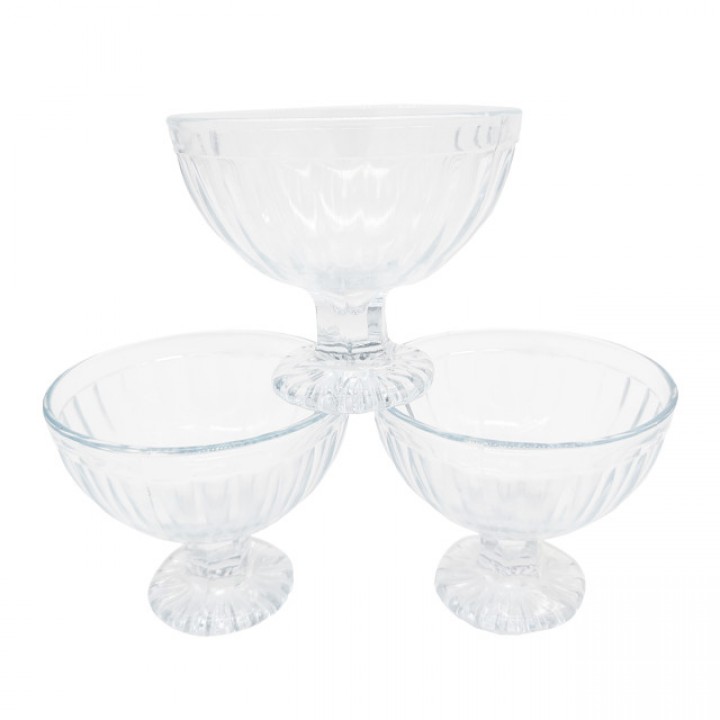 набор креманок KOOPMAN 3шт 10х8см стекло прозрачный