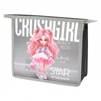 папка для тетрадей Красотка А5 500 мкм молния серый полипропилен