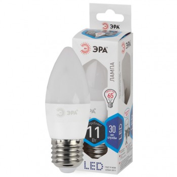 лампа светодиодная ЭРА 11Вт Е27 880Лм 4000К свеча