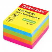 блок для записей BRAUBERG 400л 5цв самоклеящийся неоновый