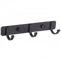 планка с тремя крючками LEDEME Black L5516-3 черная