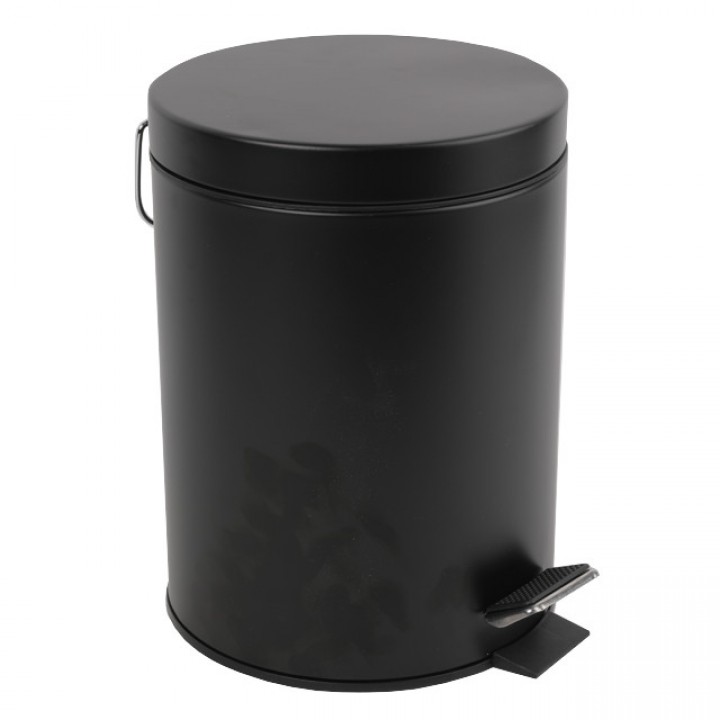 контейнер для мусора TODELIA 5л круглый с педалью круглый нерж. сталь, пластик черный