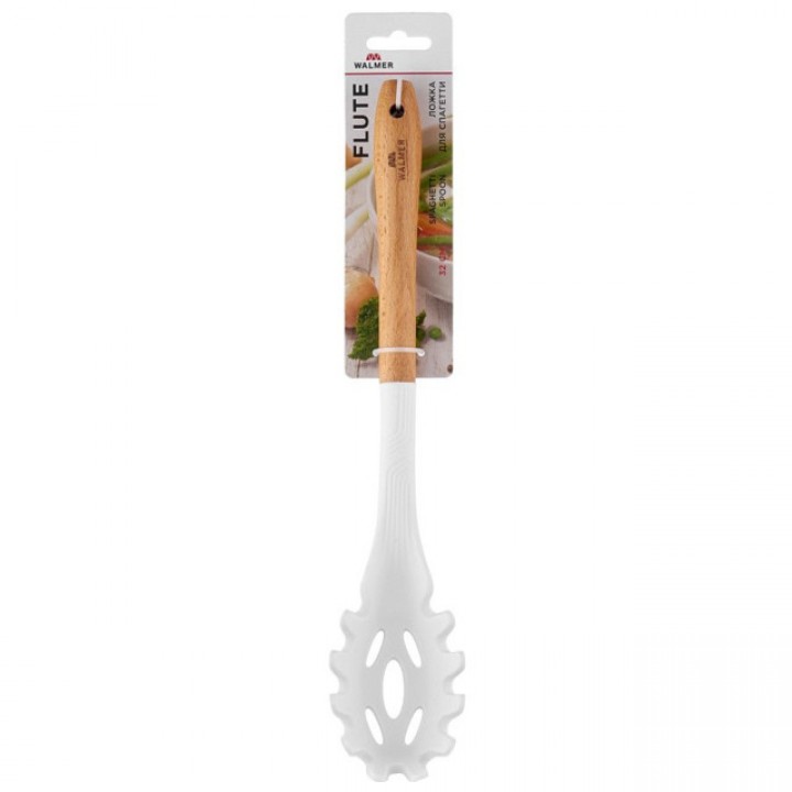 ложка для спагетти WALMER Flute 32см силикон, дерево