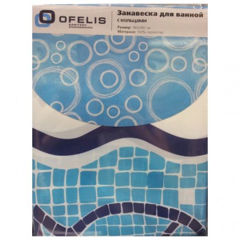 занавеска для ванной OFELIS Рыбки 180х180см полиэстер