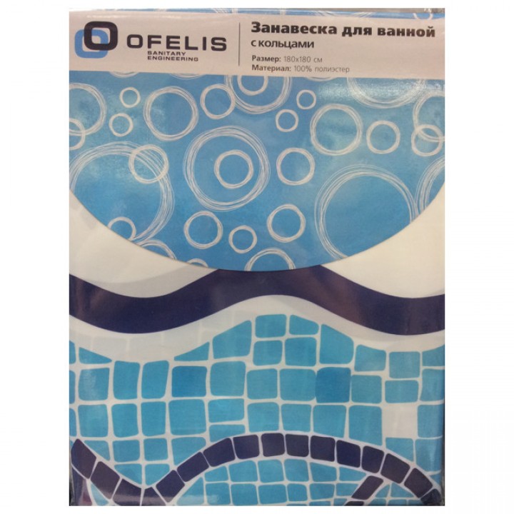 занавеска для ванной OFELIS Рыбки 180х180см полиэстер