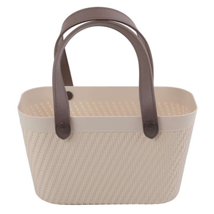 корзина-сумка TODELIA 30х15,5х17,3см 5,5л пластик, ТПР-резина бежевая