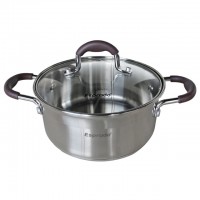 кастрюля  ESPRADO Toffee 2,9л 20см нерж.сталь стеклянная крышка индукция