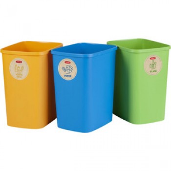 Контейнер для мусора CURVER DECO FLIPBIN 10L NO LID-MIXED (3шт в упаковке) (249841)