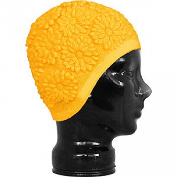 Шапочка для плавания Fashy Latex Ornament Cap, арт. 3102-00-45, латекс, желтый