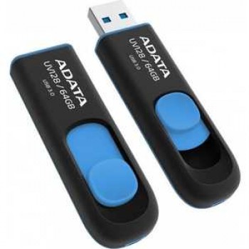 Флеш накопитель A-DATA 64GBUV128 USB 3.0 черный/синий (AUV128-64G-RBE)
